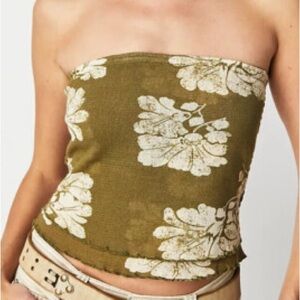 Free People Poppy Tube Blouse Top
Strapless Floral Smocked Ruffle